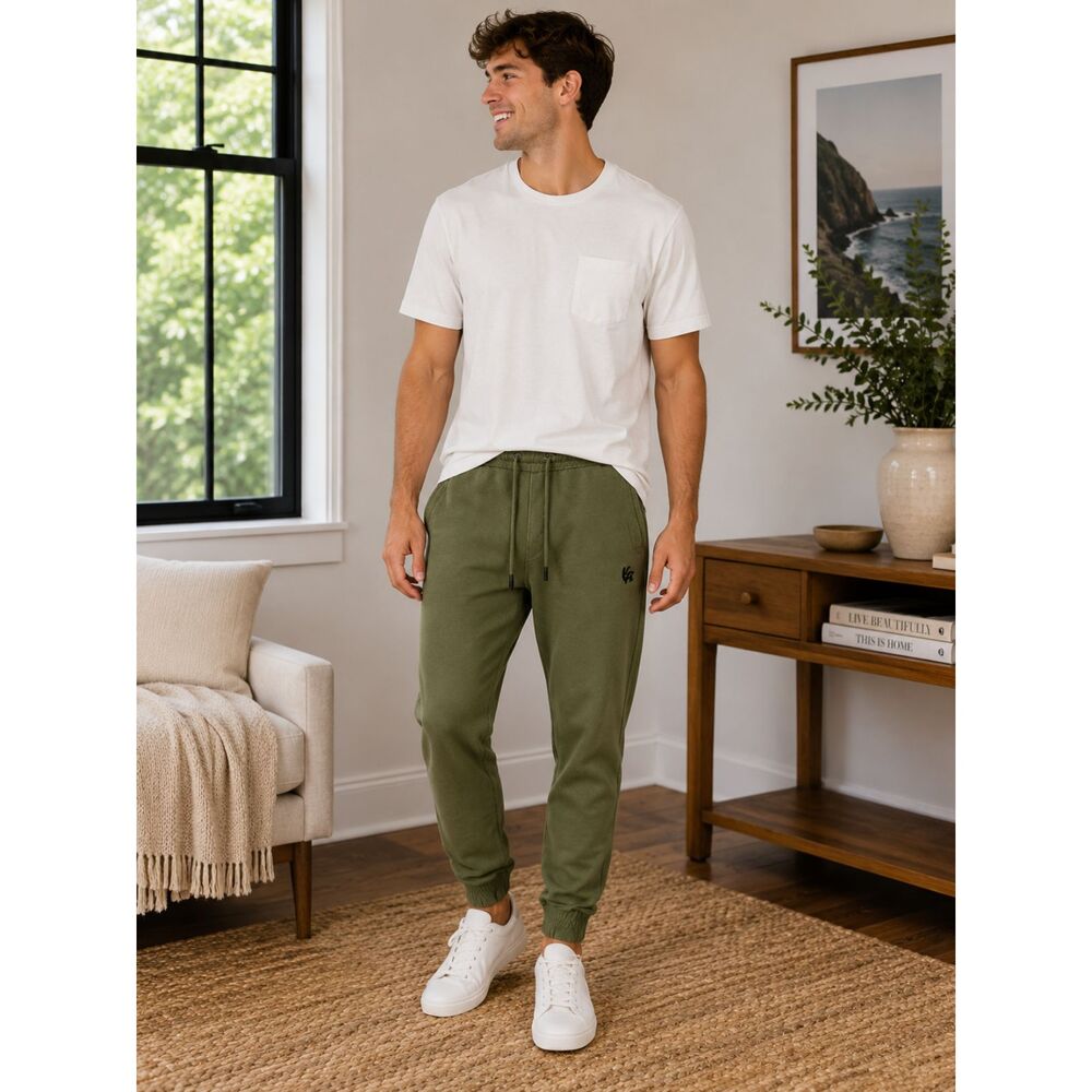 YoungLA Essential Pique Joggers Green Style 222 Men's Small